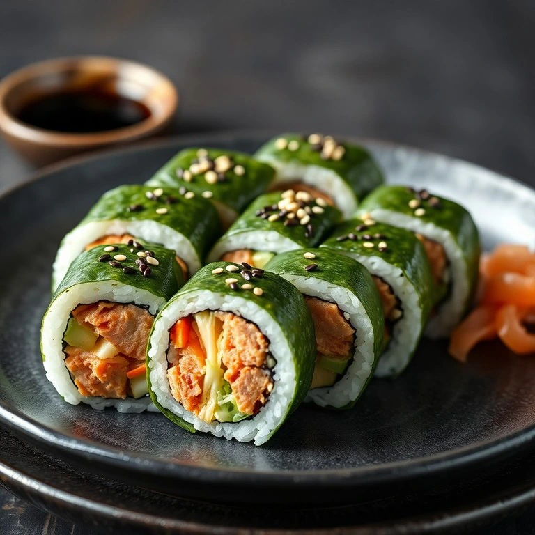 Rollos de Sushi Cremosos de Atún y Ricota