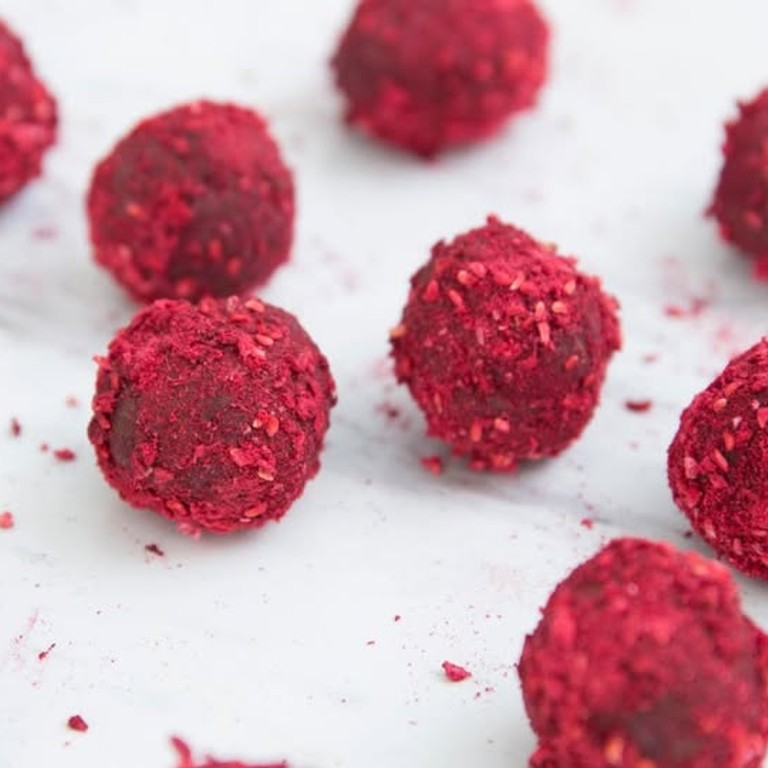 Truffes a la framboise et agrume