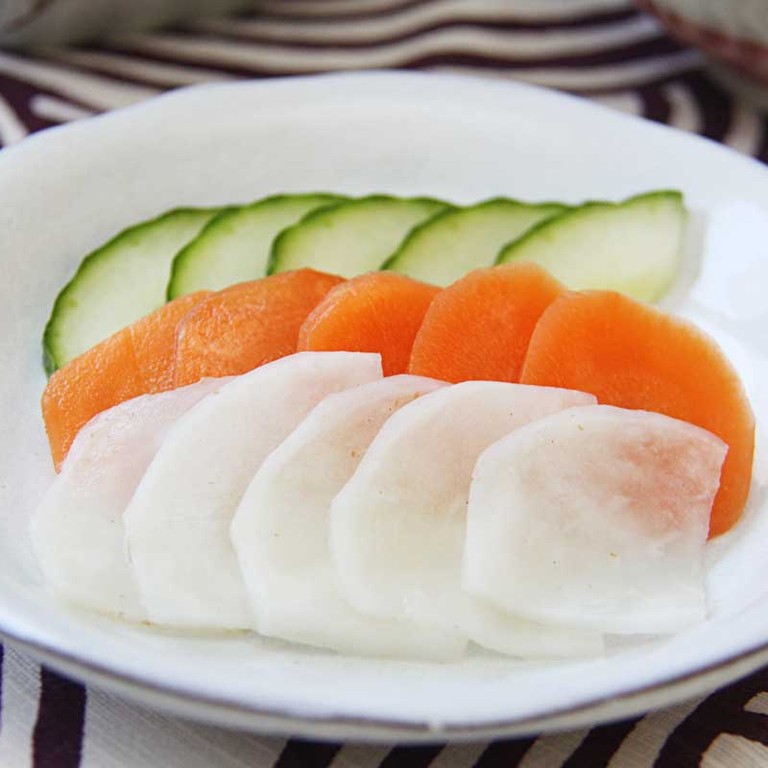 Sanshoku asazuke - kurz eingelegtes Gemüse