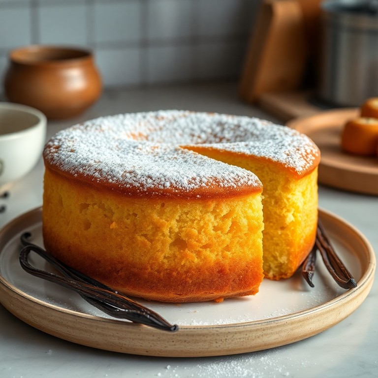 Bizcocho Esponjoso de Vainilla y Azúcar