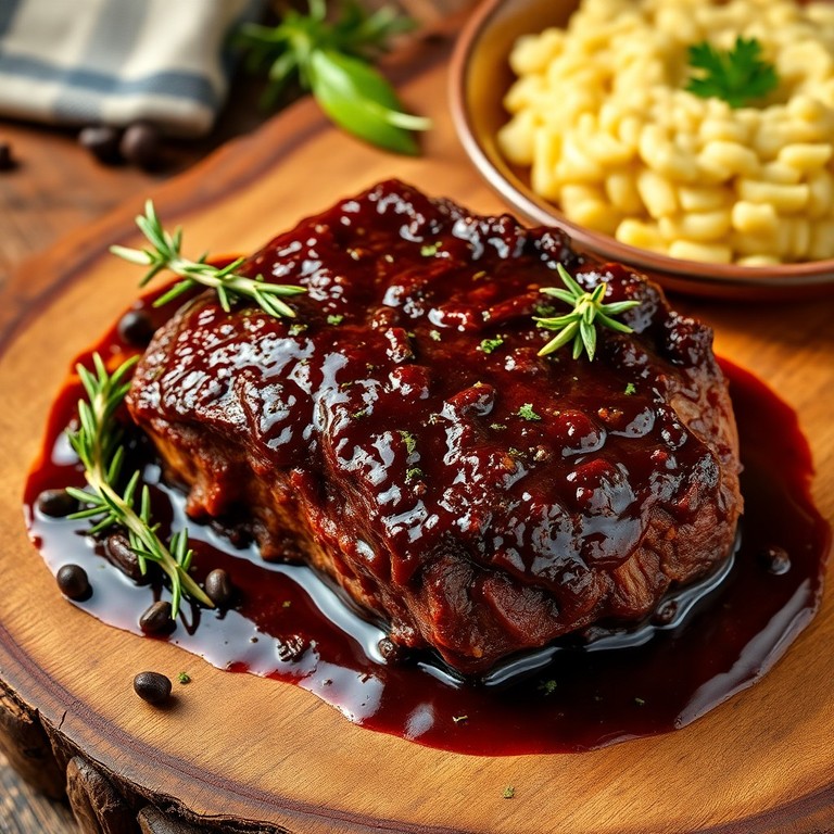 Patinho ao Molho de Vinho Tinto e Ervas Finas