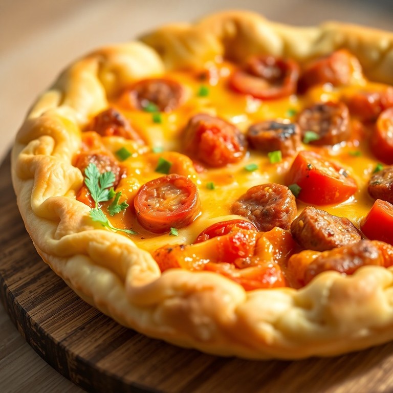Herzhafte Wurst-Tomaten-Quiche im Blätterteig