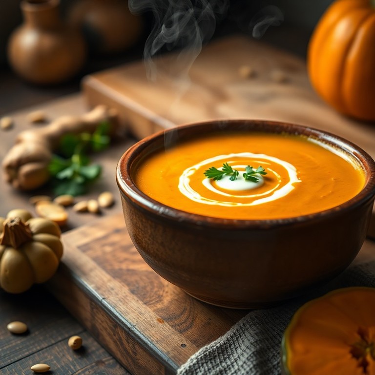 Sopa Cremosa de Abóbora com Gengibre