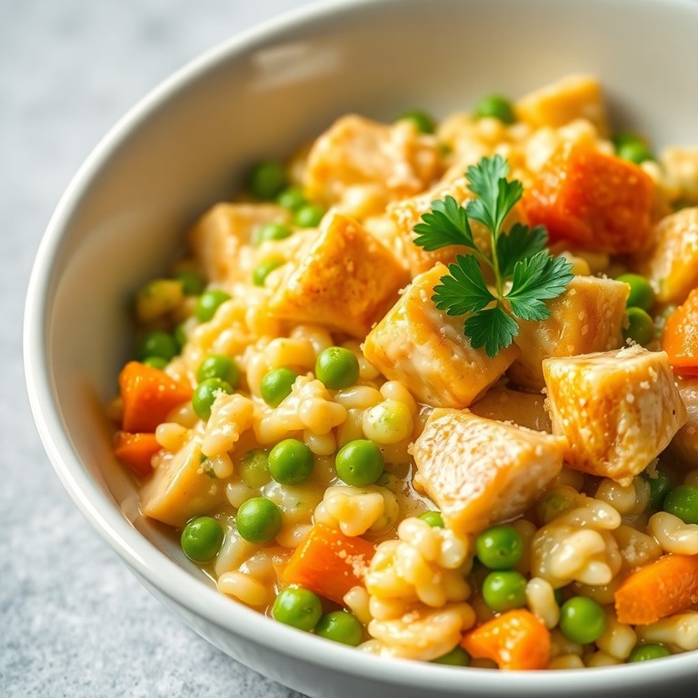 Risoto Cremoso de Frango com Legumes em Uma Panela
