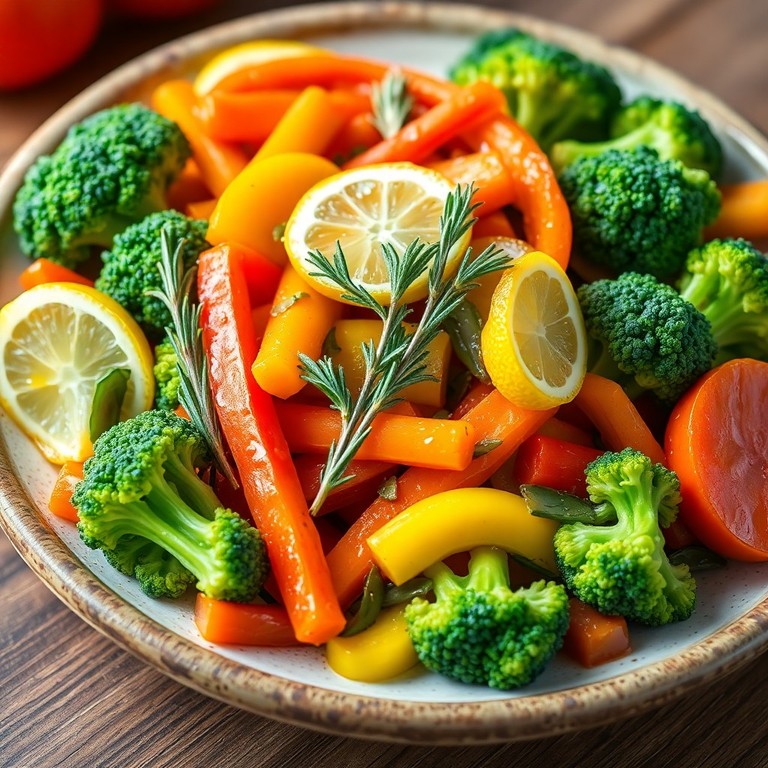 Verduras al Vapor con Hierbas Mediterráneas y Limón