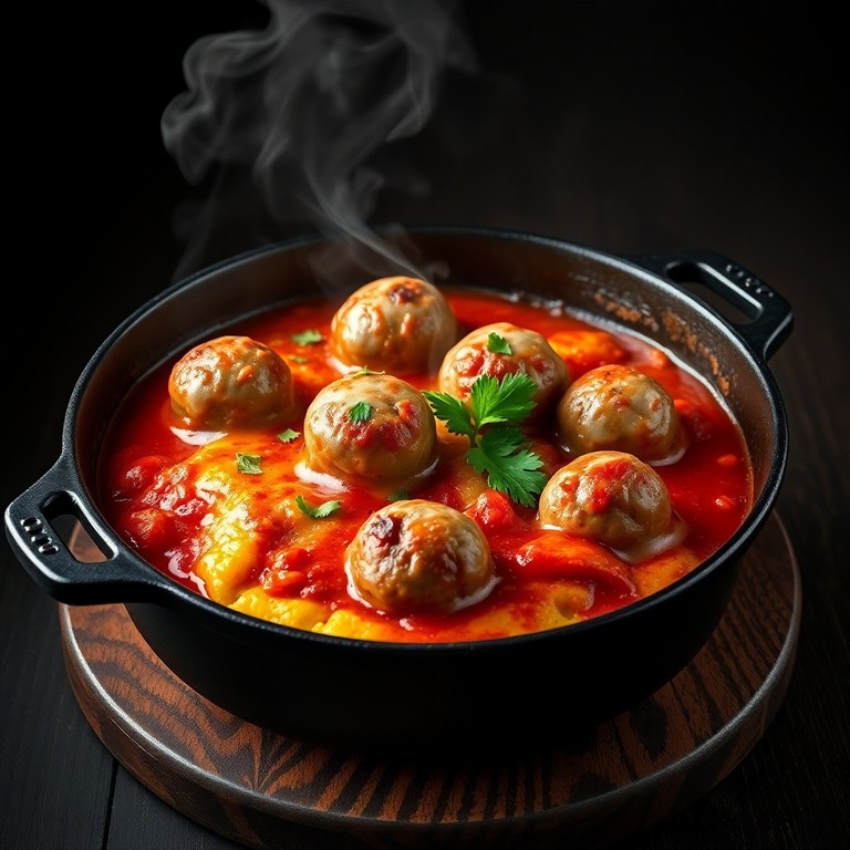 Almôndegas ao Estilo Mediterrâneo com Polenta Gratinada