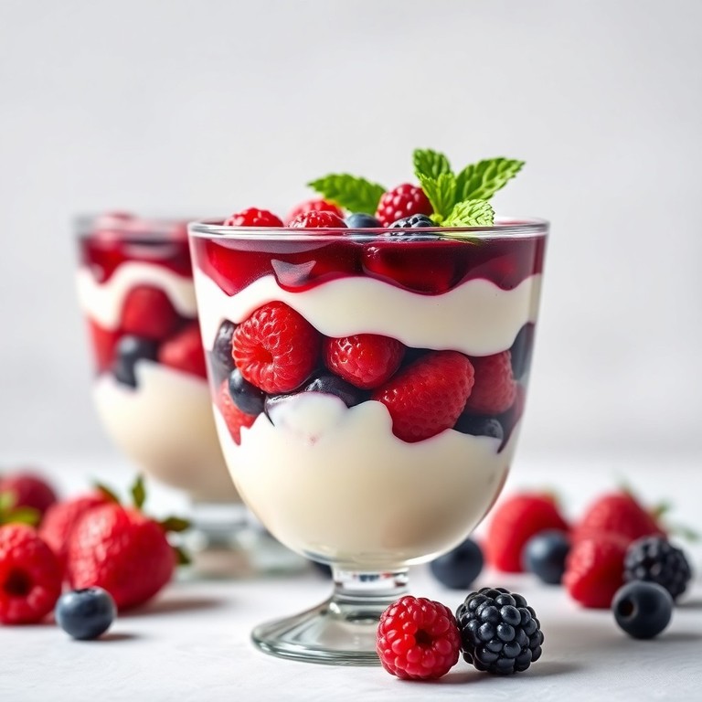 Keto-Mascarpone-Beeren-Parfait mit Spiegel