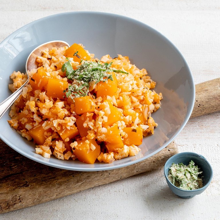 Blumenkohl-Risotto mit Kürbis