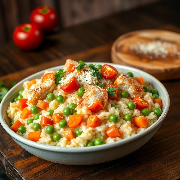 Garden Vegetable Risotto with Chicken