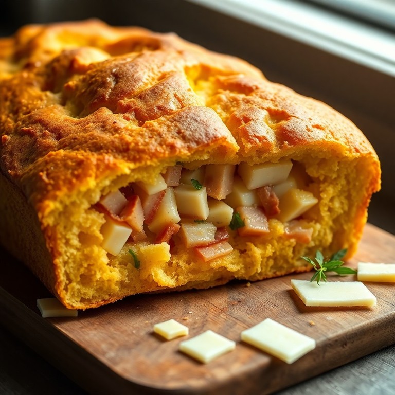 Broa de Milho Simples com Presunto e Queijo