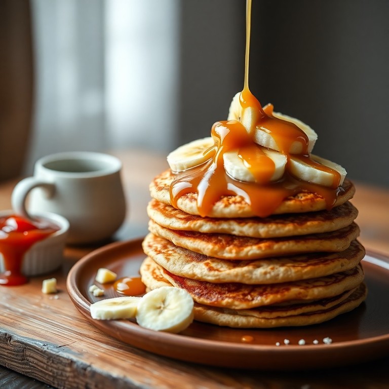Panqueques Esponjosos de Avena con Banana y Dulce de Leche (Sin Lácteos)