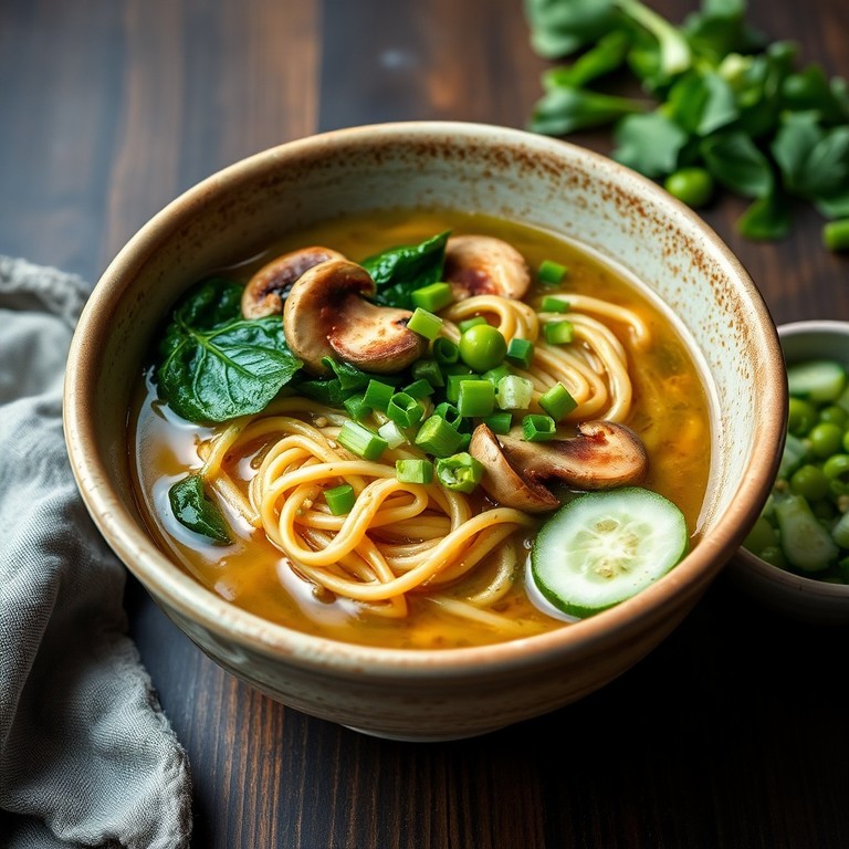 Bowl de Ramen Veggie con Edamames y Ensalada Fresca