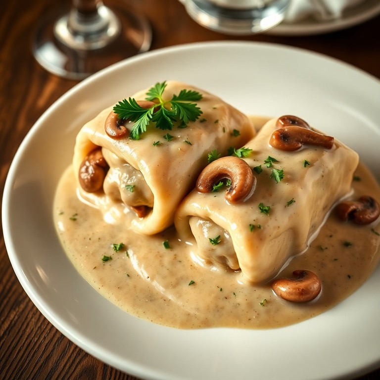 Paupiettes de Veau aux Champignons et Crème