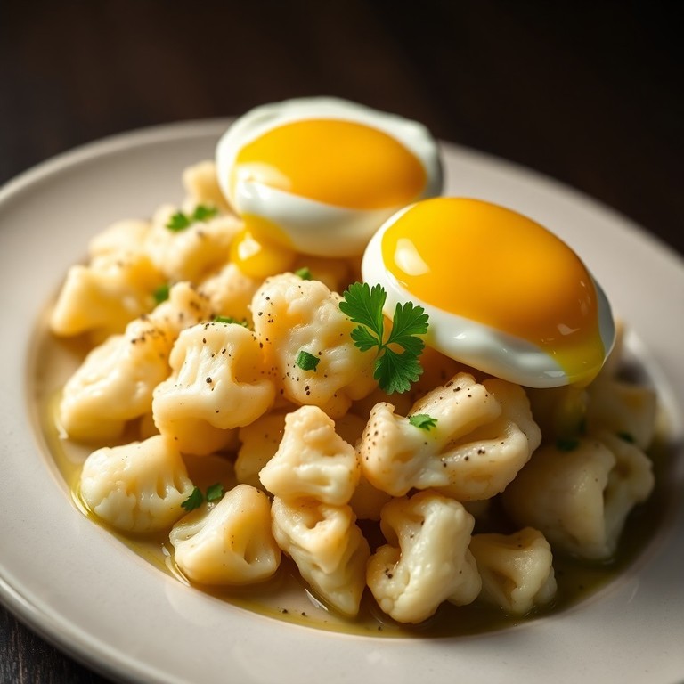 Cavolfiore Saltato con Uova in Camicia