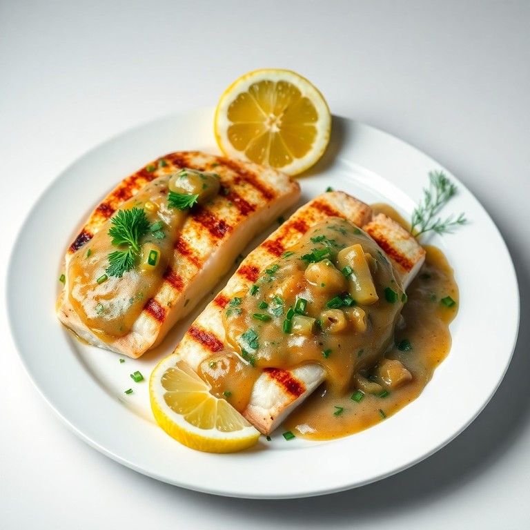 Tilápia Grelhada com Molho Cremoso de Cebola