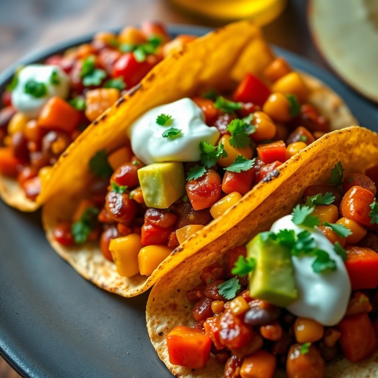 Chakalaka-Tacos mit gerösteter Paprika