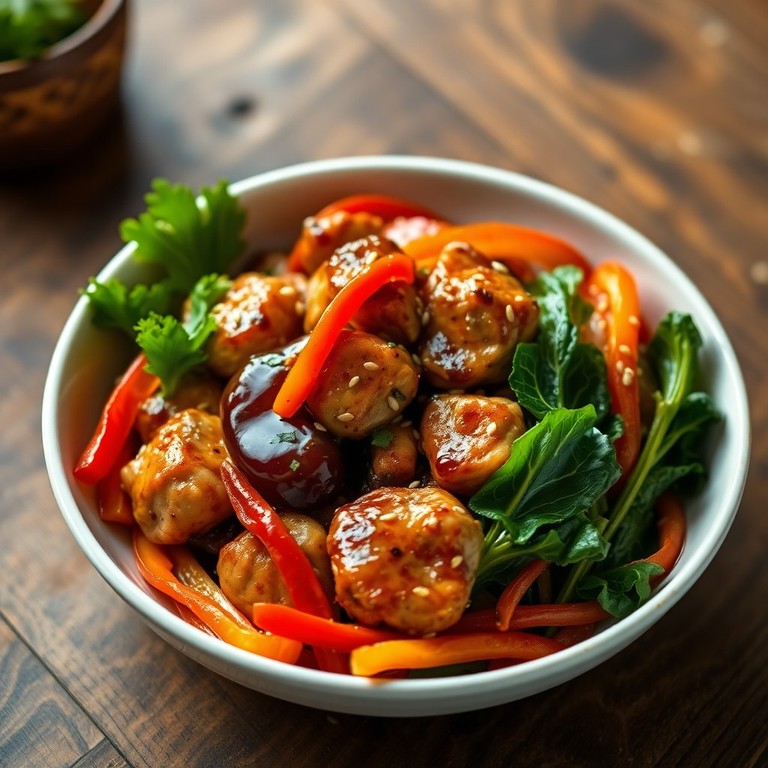 Balsamic Chicken Stir-Fry with Kale and Bell Peppers