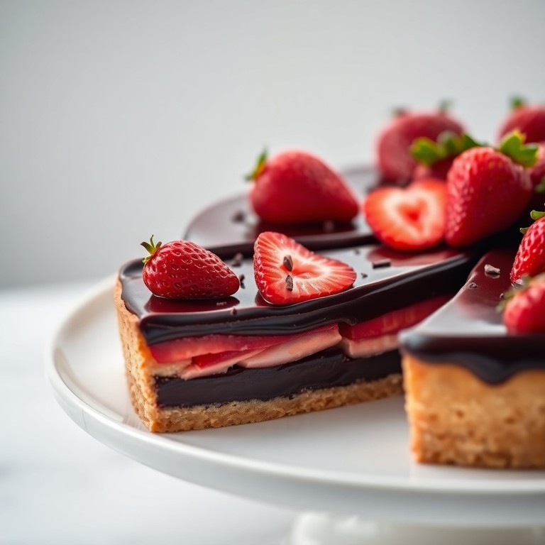 Torta de Morango e Chocolate com Base de Bolacha Champanhe