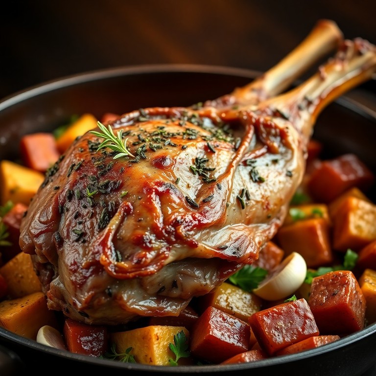 Pata de Cordero al Horno con Especias Mediterráneas