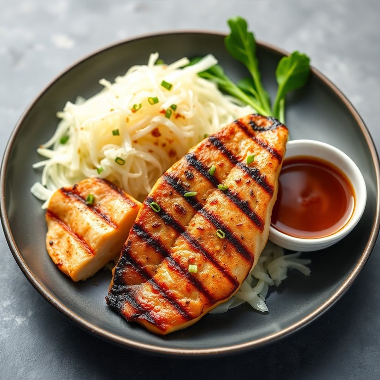 Gegrilde Pangasius met Gestoomde Witte Kool en Pittige Gemberdip