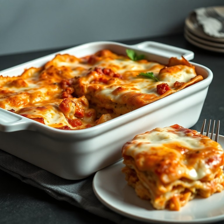 Lasaña de Coliflor y Pollo Ligera