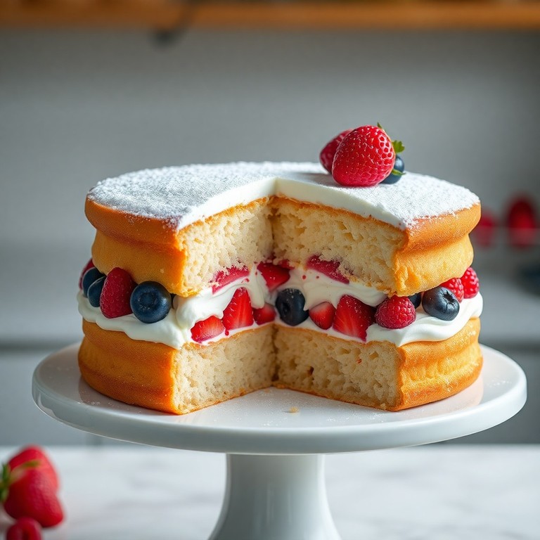 Bolo Genoise Clássico com Recheio de Frutas Vermelhas