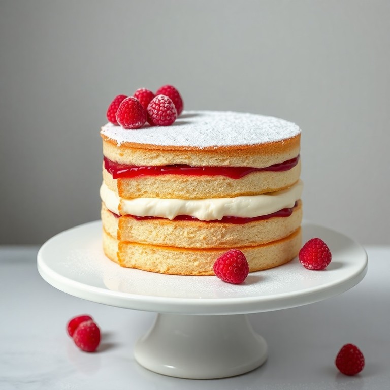 Bolo Genoise com Creme de Champagne e Framboesas