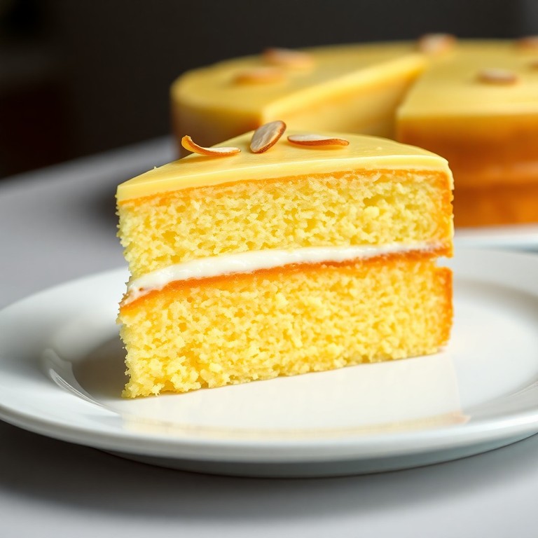 Genoise de Limão Siciliano com Recheio de Ricota e Amêndoas