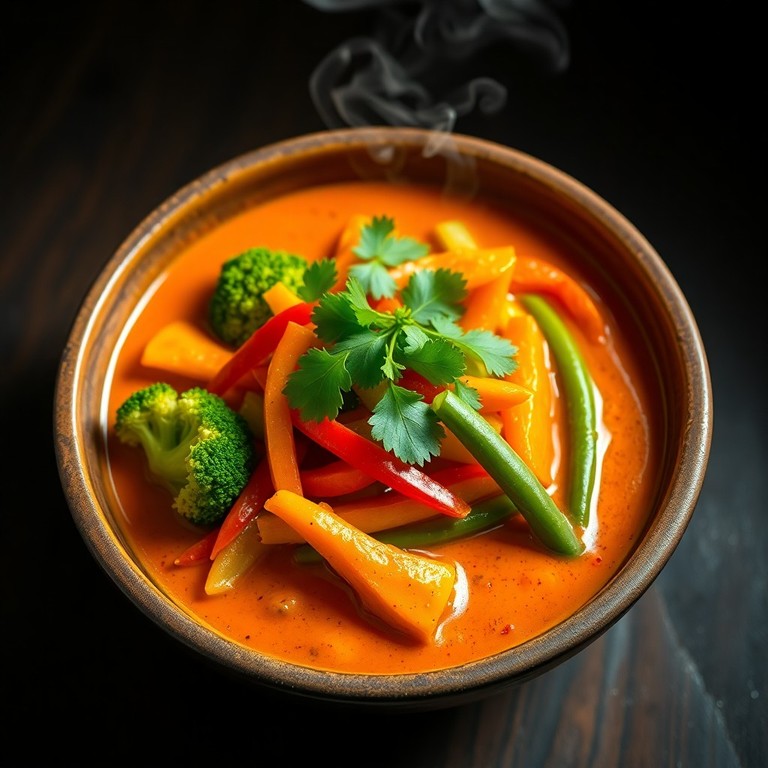 Kleurrijke Kokosmelk Curry met Diverse Groenten