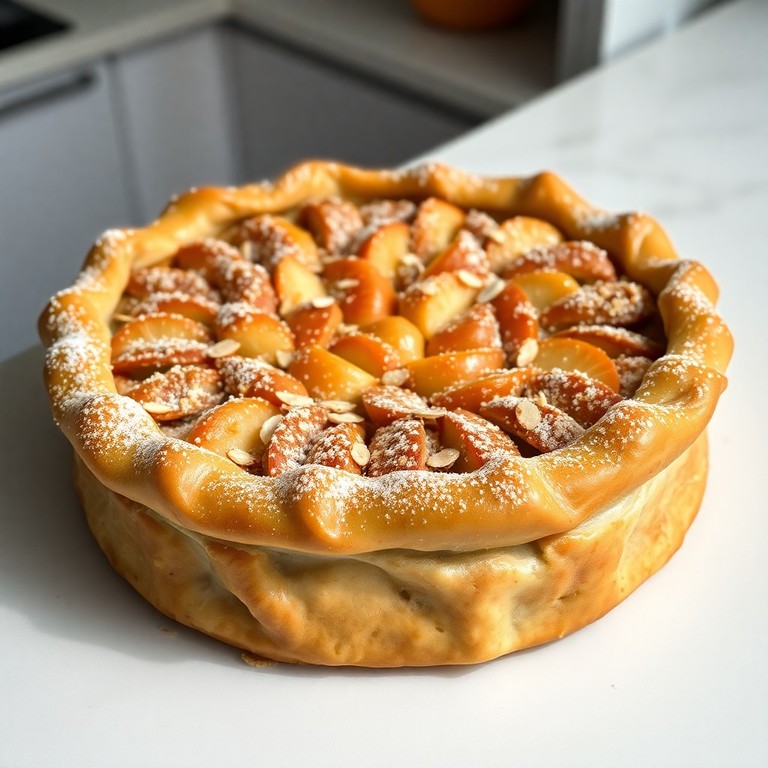 Säuerlicher Apfel-Zimt-Galette im Hefeteig mit Mandelkruste