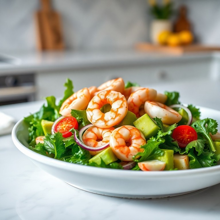 Ensalada Keto de Aguacate y Camarones Salteados