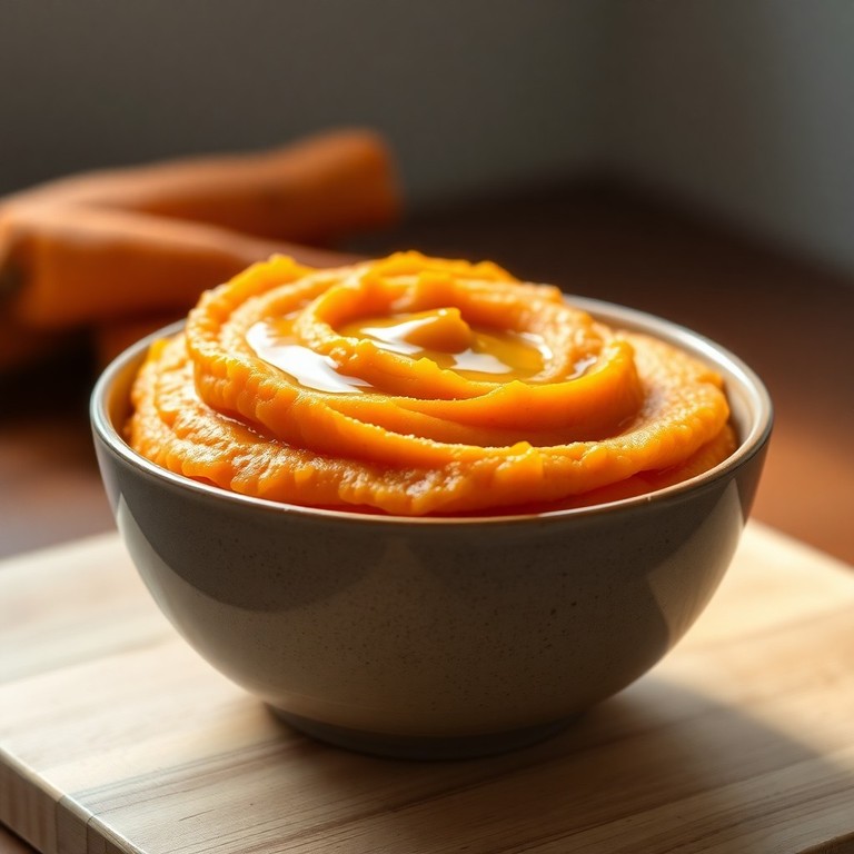 Purê de Legumes Colorido (Batata-Doce, Cenoura e Abóbora)