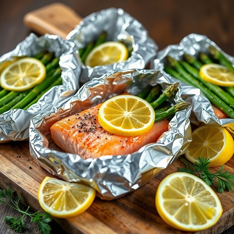 Keto Salmon and Asparagus Foil Packets