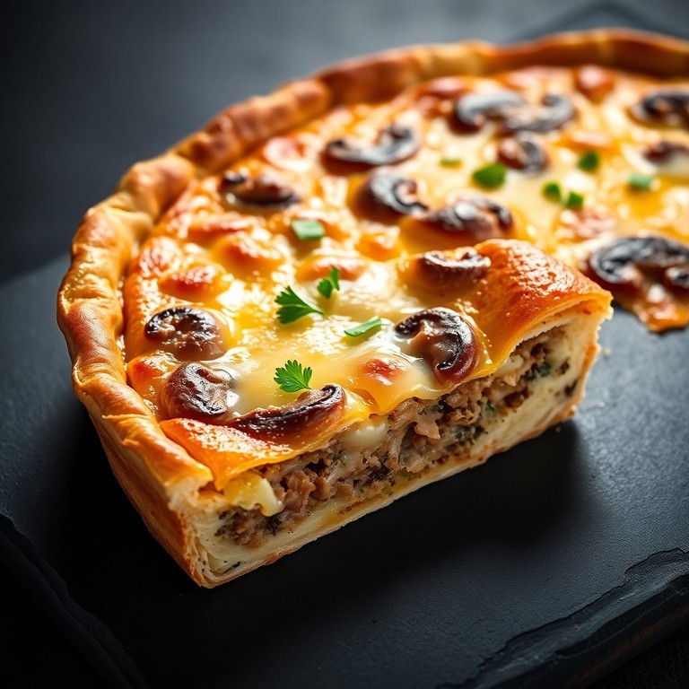 Quiche Gourmande aux Champignons et Viande Hachée