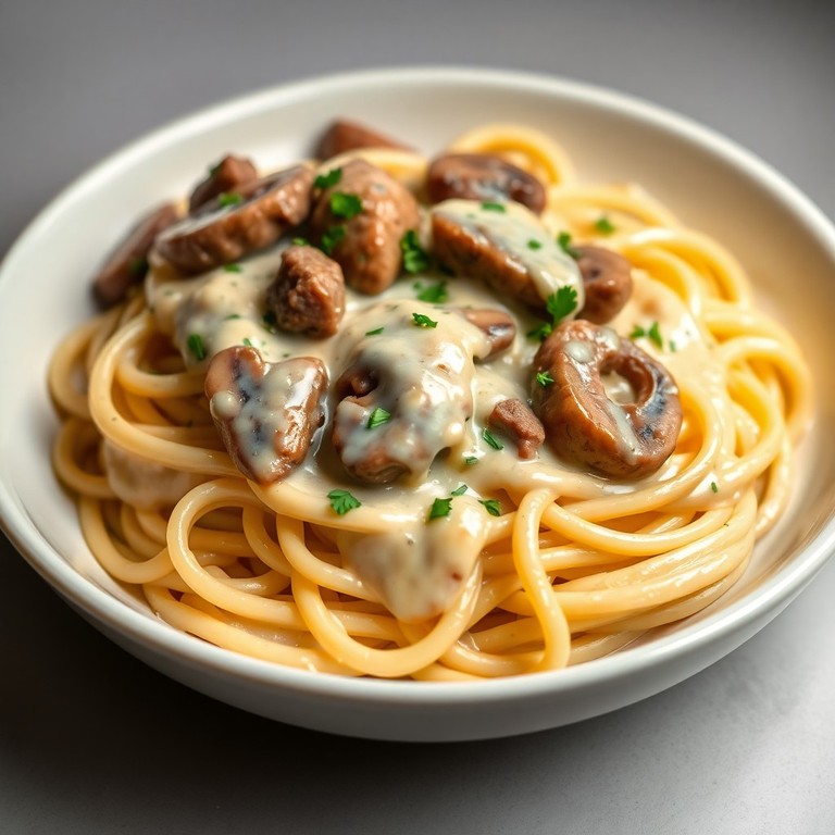 Pasta Stroganoff con Bechamel Cremosa