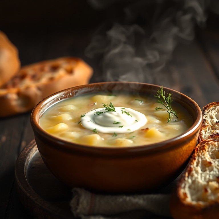 Классический Картофельный Суп с Луком и Чесноком