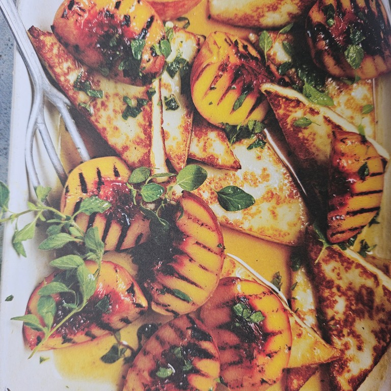 HALOUMI WITH GRILLED PEACHES & HONEY