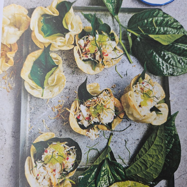 Betel Leaf Cups with Crab Salad