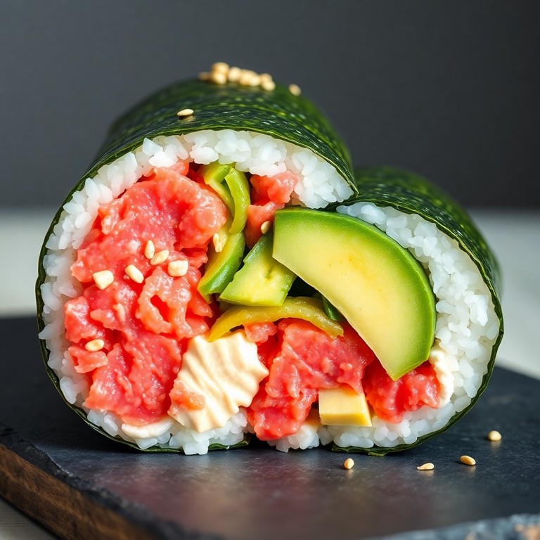 Grote Tonijn Sushi Burrito (Temaki Stijl)