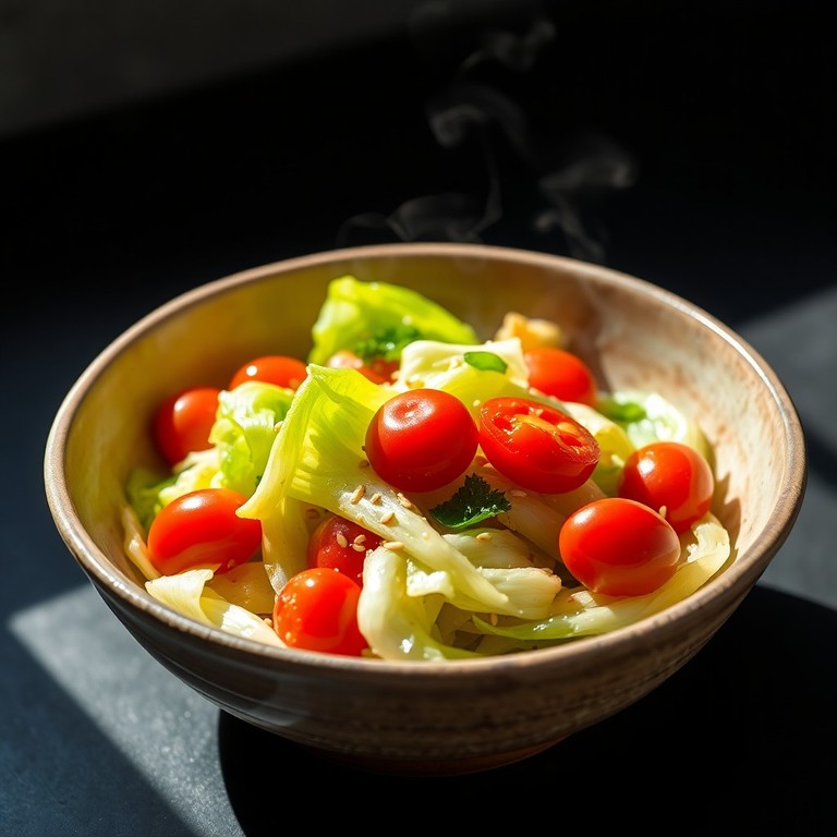 Roerbak van Chinese Kool met Gember, Miso en Tomaat