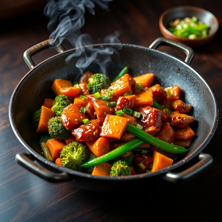 Asiatische Hähnchen-Gemüse-Pfanne mit Kaisergemüse