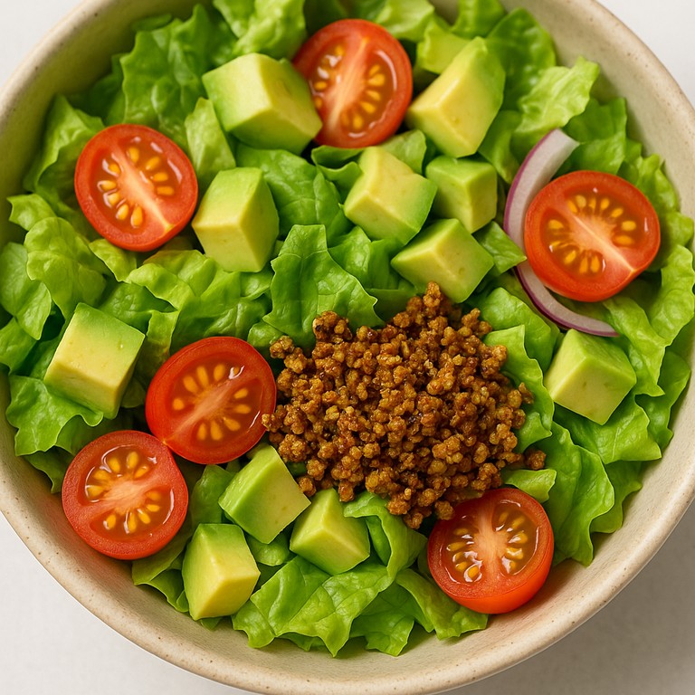 Ensalada con quinoa crujiente
