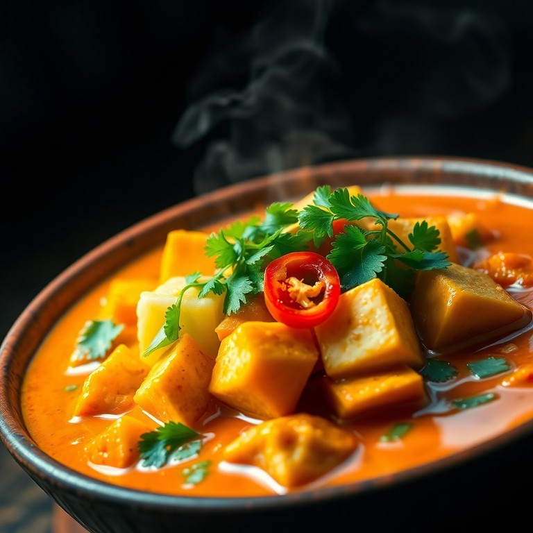 Thaise Tofu Groentestoofpot met Rode Curry