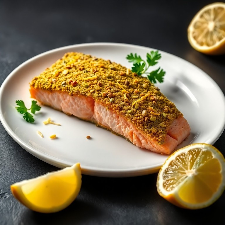 Filete de Salmón Crocante con Pistachos y Limón