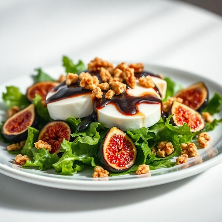 Elegante Vijg en Brie Salade met Honing-Balsamico Reductie