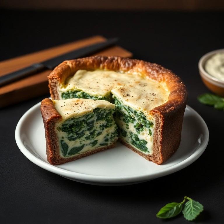Tarta de Espinaca y Ricotta Integral (Baja en Grasas)