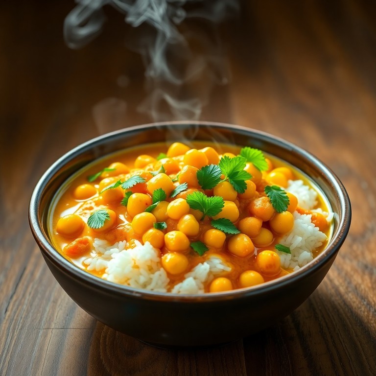 Cremiges Kichererbsen-Kokos-Curry mit Mais und Linsen