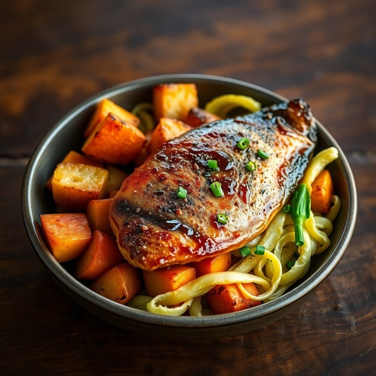 Bol de Légumes Rôtis et Filet de Truite à l'Air Fryer