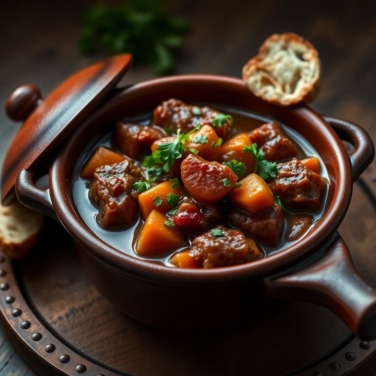 Cerdo Estofado en Rica Salsa de Vino Tinto
