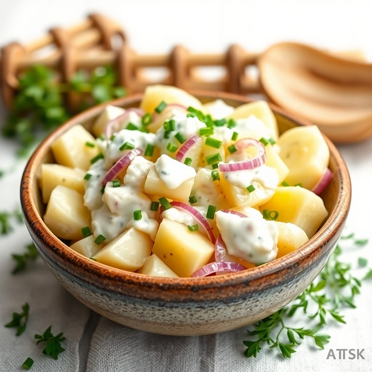 Klassischer Kartoffelsalat mit Joghurt-Dressing